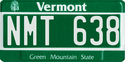 VT license plate NMT638