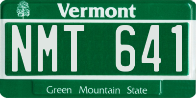 VT license plate NMT641