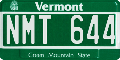 VT license plate NMT644
