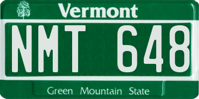 VT license plate NMT648