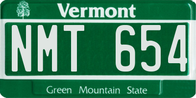 VT license plate NMT654