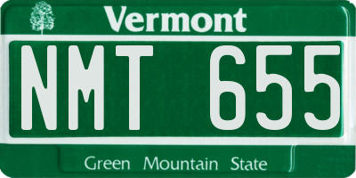 VT license plate NMT655