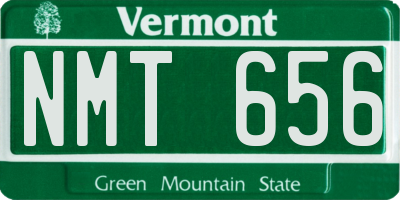 VT license plate NMT656