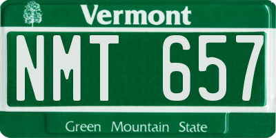 VT license plate NMT657