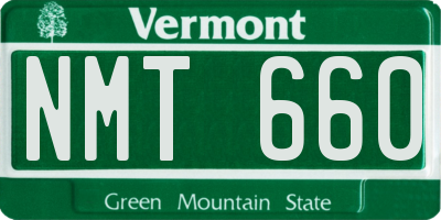 VT license plate NMT660