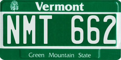 VT license plate NMT662