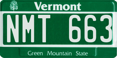 VT license plate NMT663