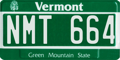 VT license plate NMT664