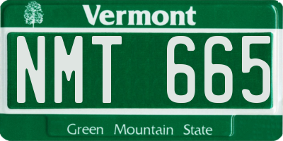 VT license plate NMT665