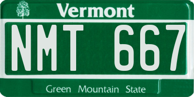 VT license plate NMT667