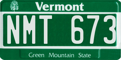 VT license plate NMT673