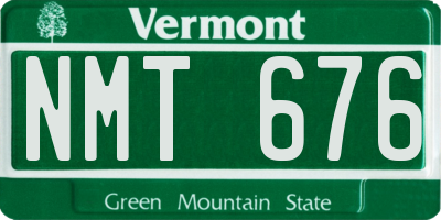 VT license plate NMT676