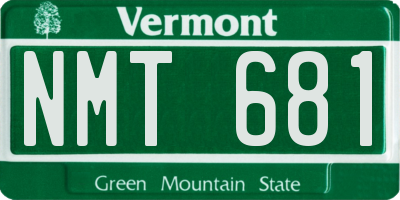 VT license plate NMT681