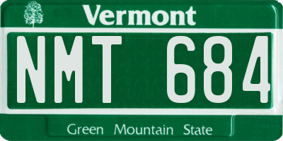 VT license plate NMT684