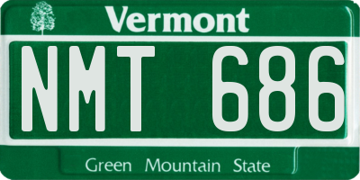 VT license plate NMT686