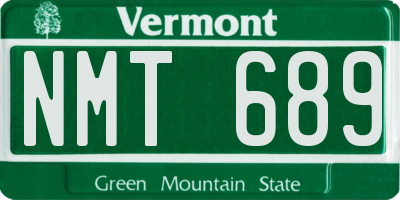 VT license plate NMT689