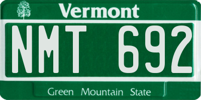 VT license plate NMT692