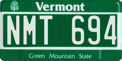 VT license plate NMT694