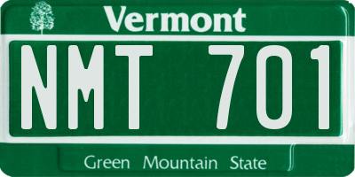 VT license plate NMT701
