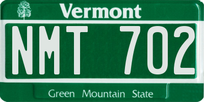 VT license plate NMT702