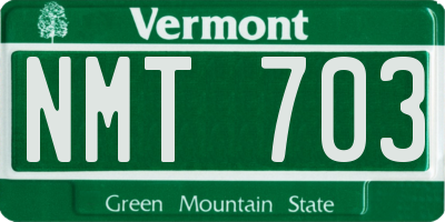 VT license plate NMT703