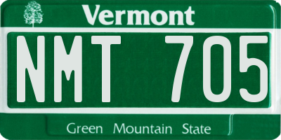 VT license plate NMT705