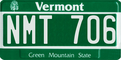 VT license plate NMT706