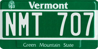 VT license plate NMT707