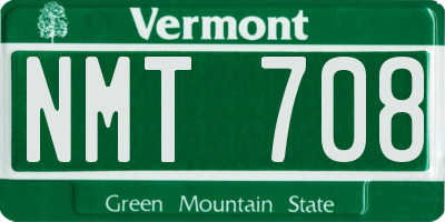 VT license plate NMT708