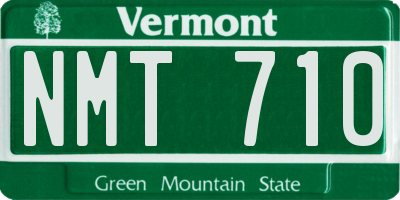 VT license plate NMT710