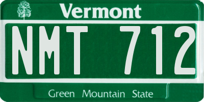 VT license plate NMT712
