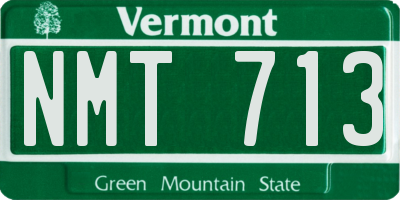 VT license plate NMT713