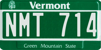 VT license plate NMT714