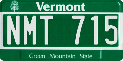 VT license plate NMT715