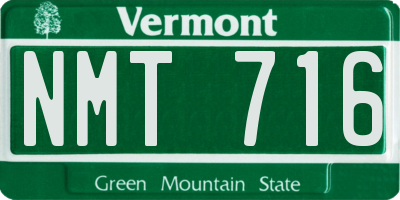 VT license plate NMT716