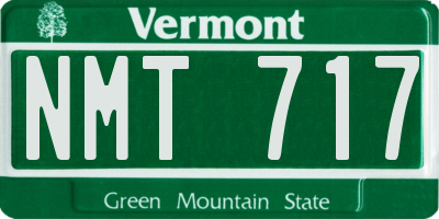 VT license plate NMT717