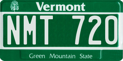 VT license plate NMT720