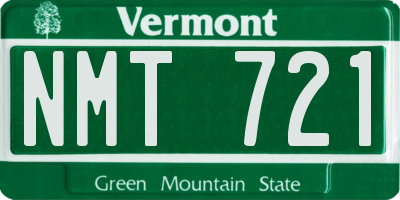 VT license plate NMT721