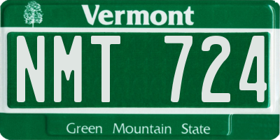 VT license plate NMT724