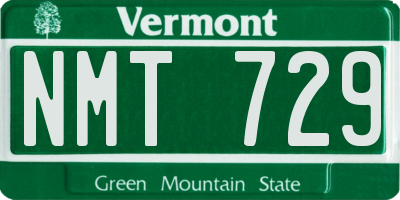 VT license plate NMT729