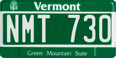 VT license plate NMT730