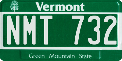 VT license plate NMT732