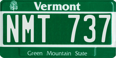 VT license plate NMT737