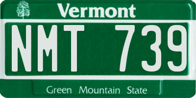 VT license plate NMT739