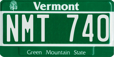 VT license plate NMT740