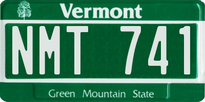 VT license plate NMT741
