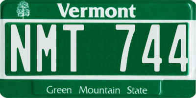 VT license plate NMT744