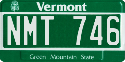 VT license plate NMT746