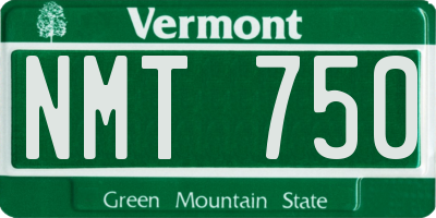 VT license plate NMT750