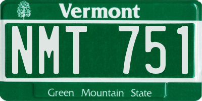 VT license plate NMT751